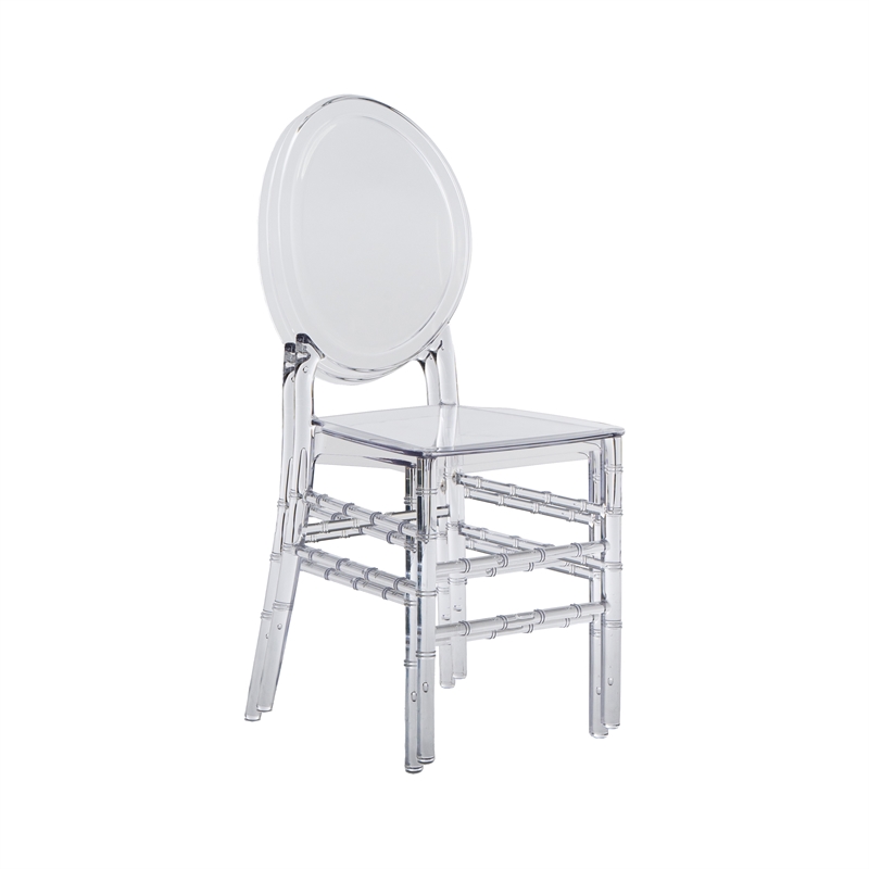 Pemberly Row Stackable Ghost Style Clear Acrylic Event Chairs - Set of 2
