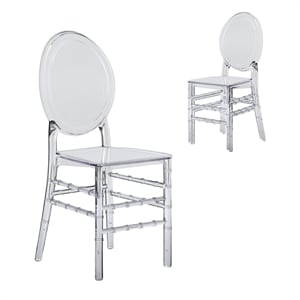 Pemberly Row Stackable Ghost Style Clear Acrylic Event Chairs - Set of 2