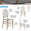 Pemberly Row Stackable Ghost Style Amber Acrylic Event Chairs - Set of 2
