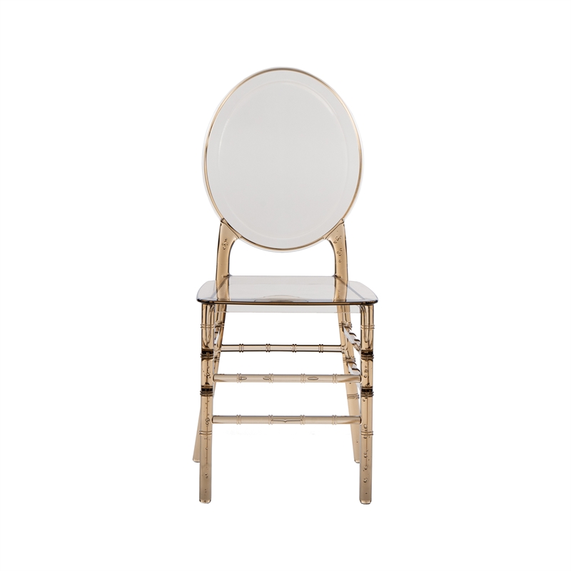 Pemberly Row Stackable Ghost Style Amber Acrylic Event Chairs - Set of 2