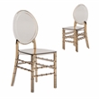 Pemberly Row Stackable Ghost Style Amber Acrylic Event Chairs - Set of 2