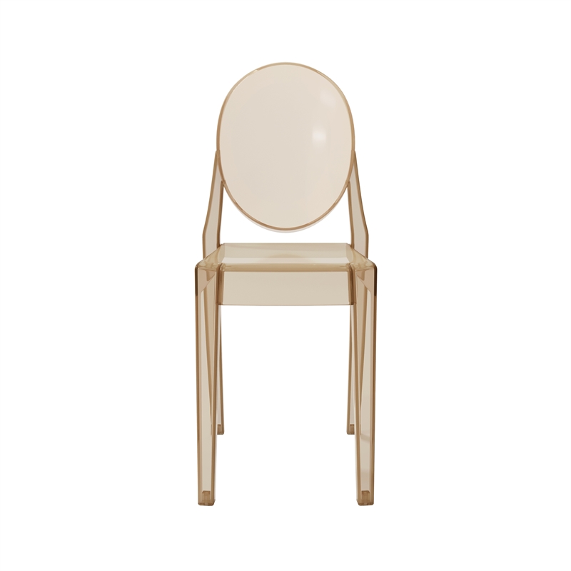 Pemberly Row Stackable Amber Acrylic Ghost Event Chairs - Set of 4