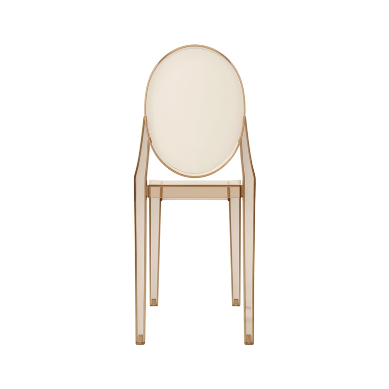 Pemberly Row Stackable Amber Acrylic Ghost Event Chairs - Set of 4