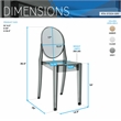 Pemberly Row Stackable Dark Grey Acrylic Ghost Event Chairs - Set of 4