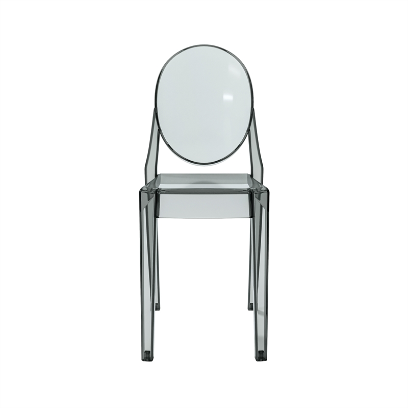 Pemberly Row Stackable Dark Grey Acrylic Ghost Event Chairs - Set of 4