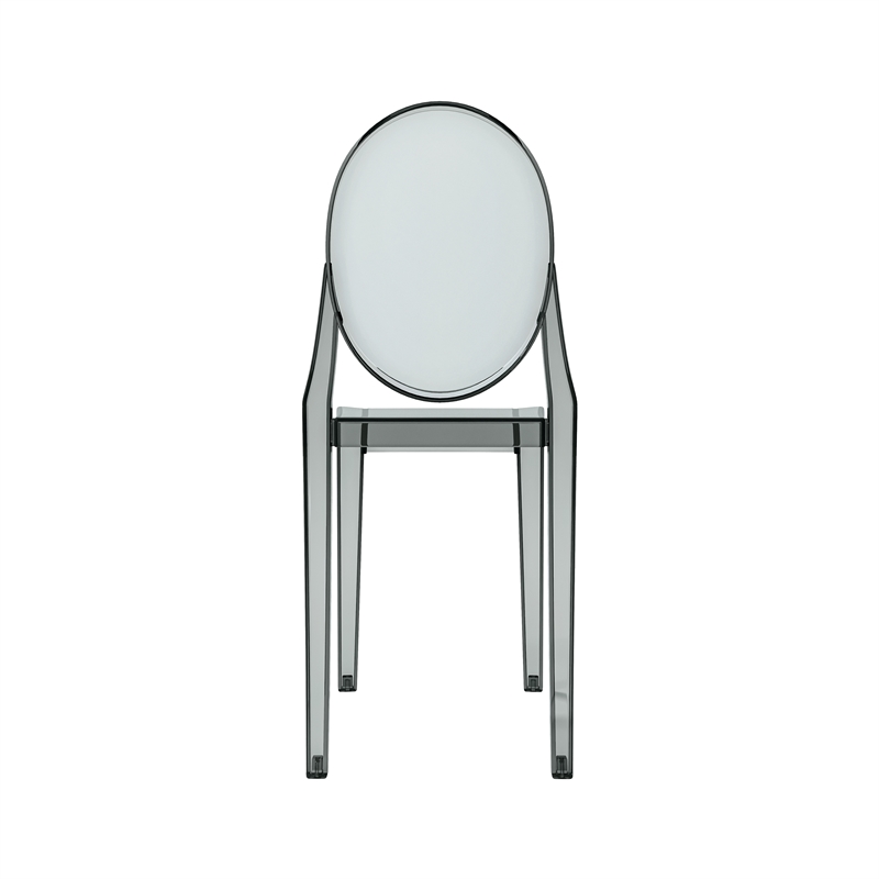 Pemberly Row Stackable Dark Grey Acrylic Ghost Event Chairs - Set of 4