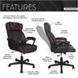 Pemberly Row High-Back Ergonomic Office Chair - Brown Faux Leather