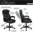 Pemberly Row High-Back Ergonomic Office Chair - Black Faux Leather