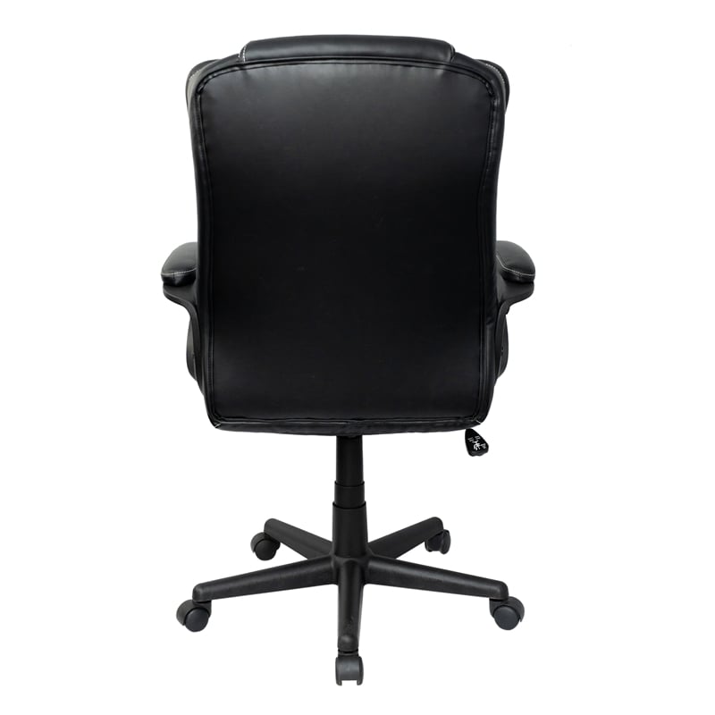 Pemberly Row High-Back Ergonomic Office Chair - Black Faux Leather