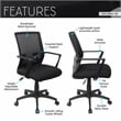 Pemberly Row Ergonomic Black Mesh Office Chair with Adjustable Height