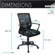 Pemberly Row Ergonomic Black Mesh Office Chair with Adjustable Height