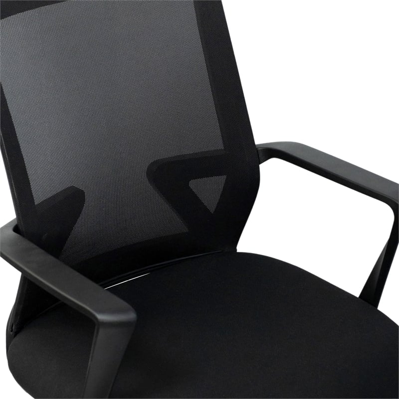 Pemberly Row Ergonomic Black Mesh Office Chair with Adjustable Height