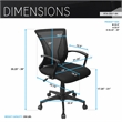 Pemberly Row Ergonomic Black Mesh Office Chair with Adjustable Height