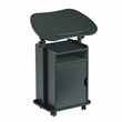 Pemberly Row Black Rolling Laptop Cart - Adjustable Height Desk with Storage