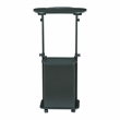 Pemberly Row Black Rolling Laptop Cart - Adjustable Height Desk with Storage