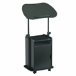 Pemberly Row Black Rolling Laptop Cart - Adjustable Height Desk with Storage