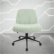 Pemberly Row Soft & Luxurious Plush Material Green Criss Cross Chair