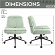 Pemberly Row Soft & Luxurious Plush Material Green Criss Cross Chair