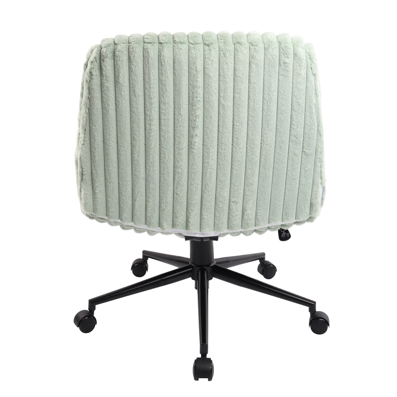 Pemberly Row Soft & Luxurious Plush Material Green Criss Cross Chair