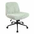 Pemberly Row Soft & Luxurious Plush Material Green Criss Cross Chair