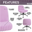 Pemberly Row Soft & Luxurious Plush Material Purple Criss Cross Chair