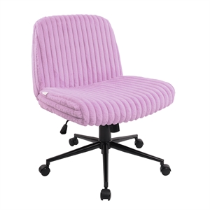 Pemberly Row Soft & Luxurious Plush Material Purple Criss Cross Chair