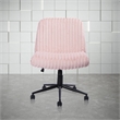 Pemberly Row Soft & Luxurious Plush Material Pink Criss Cross Chair