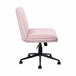 Pemberly Row Soft & Luxurious Plush Material Pink Criss Cross Chair