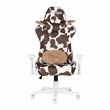 Pemberly Row Contemporary Brown COW Pattern Printed Gaming Chair