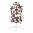 Pemberly Row Contemporary Brown COW Pattern Printed Gaming Chair