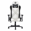 Pemberly Row Contemporary White Gaming Chair with Magnetic Neck Pillow