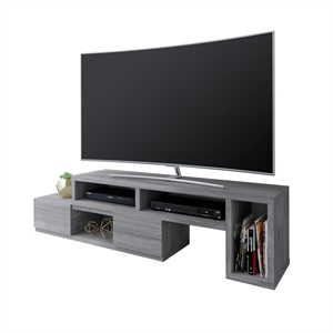 Pemberly Row Contemporary Adjustable TV Stand Console for TV's up to 65&quot