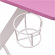 Pemberly Row Carbon Laminated Computer Gaming Desk with Shelves - Pink/White
