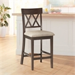 Pemberly Row Counter Height Wood Crossback Dining Chair Set in Brown (Set of 6)