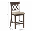 Pemberly Row Counter Height Wood Crossback Dining Chair Set in Brown (Set of 4)