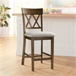 Pemberly Row Counter Height Wood Crossback Dining Chair Set in Oak (Set of 4)