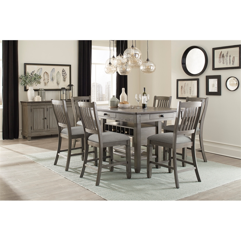 Pemberly Row Counter Height Dining Chair in Antique Gray (Set of 4)