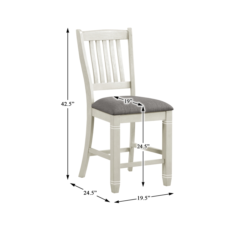 Pemberly Row Counter Height Dining Chair in Antique White (Set of 6)