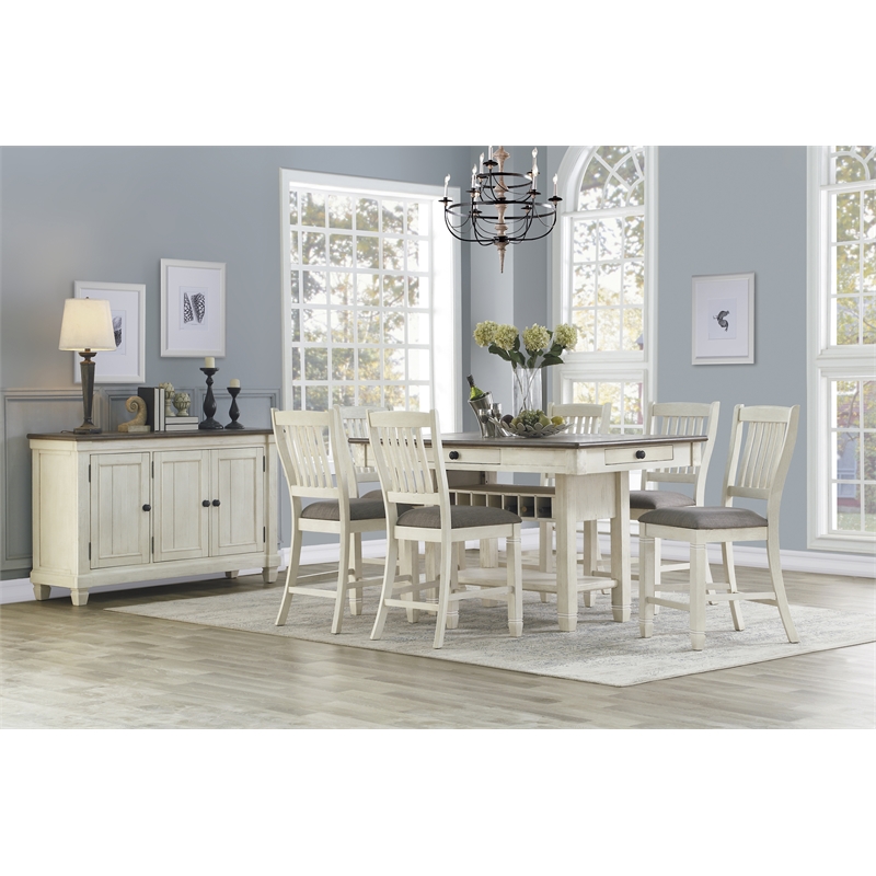 Pemberly Row Counter Height Dining Chair in Antique White (Set of 4)