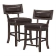 Pemberly Row Faux Leather Counter Height Dining Chair in Espresso (Set of 4)