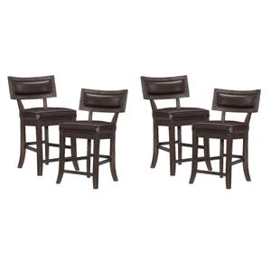 Pemberly Row Faux Leather Counter Height Dining Chair in Espresso (Set of 4)