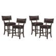Pemberly Row Faux Leather Counter Height Dining Chair in Espresso (Set of 4)