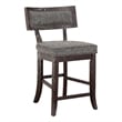 Pemberly Row Counter Height Dining Chair in Gray fabric (Set of 6)