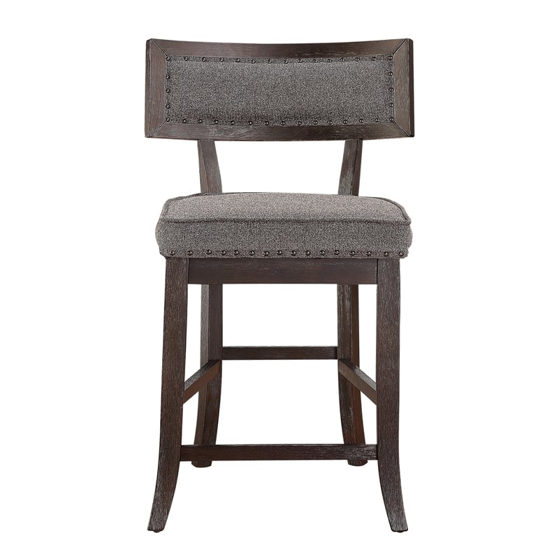 Pemberly Row Counter Height Dining Chair in Gray fabric (Set of 6)