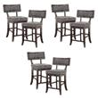 Pemberly Row Counter Height Dining Chair in Gray fabric (Set of 6)