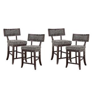 Pemberly Row Counter Height Dining Chair in Gray fabric (Set of 4)