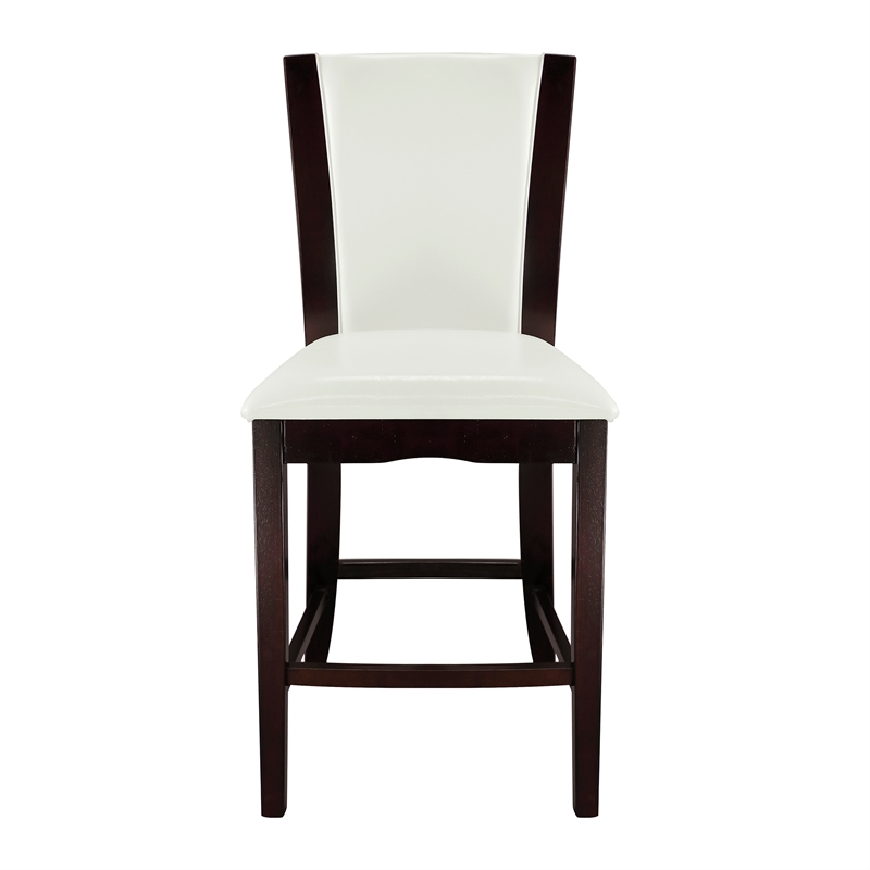 Pemberly Row Counter Height Dining Chair in White Faux Leather (Set of 6)