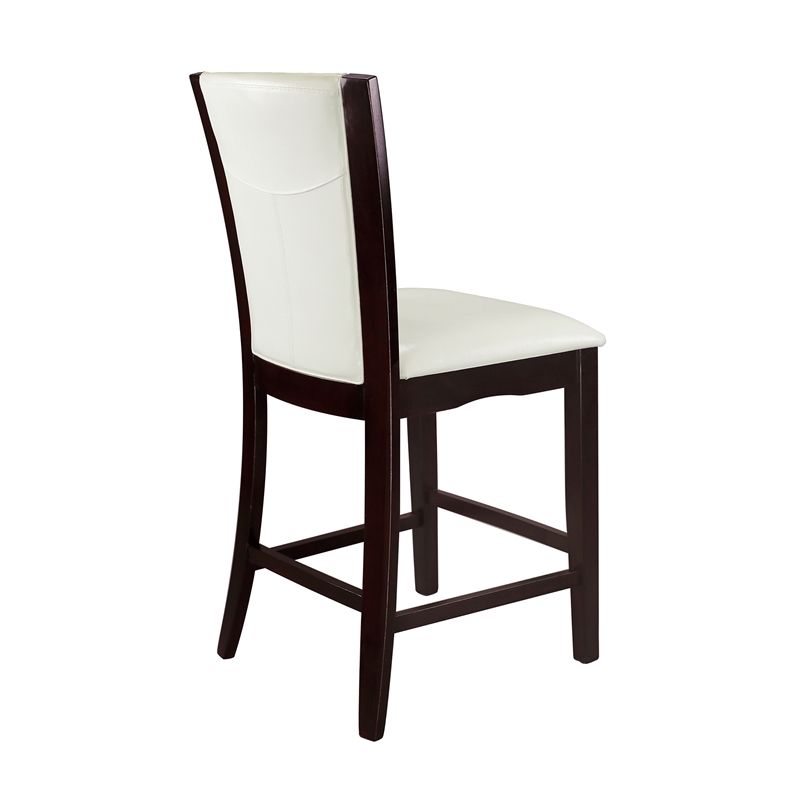 Pemberly Row Counter Height Dining Chair in White Faux Leather (Set of 6)