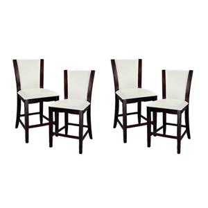 Pemberly Row Counter Height Dining Chair in White Faux Leather (Set of 4)