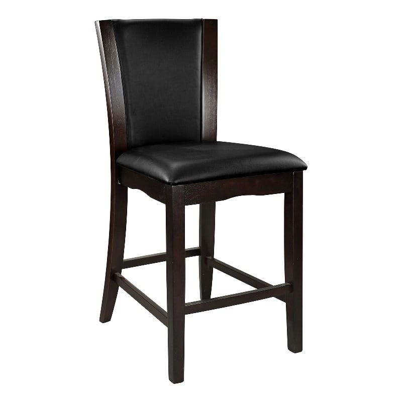 Pemberly Row Counter Height Dining Chair in Dark Brown Faux Leather (Set of 6)